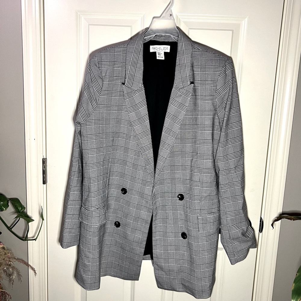 Oversized plaid blazer